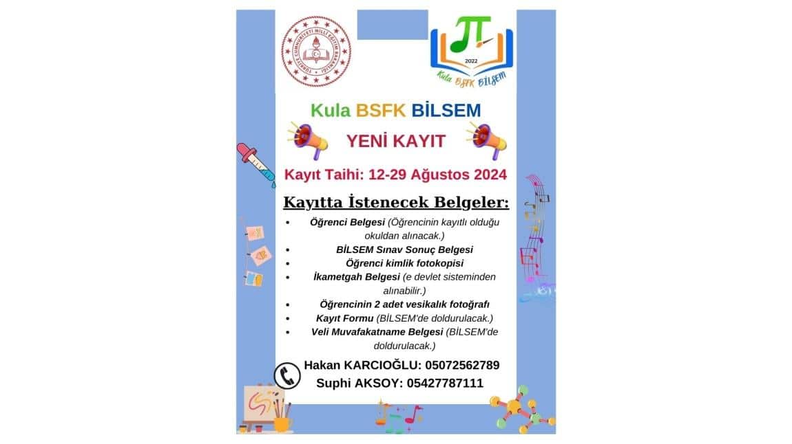 BİLSEM YENİ KAYIT 