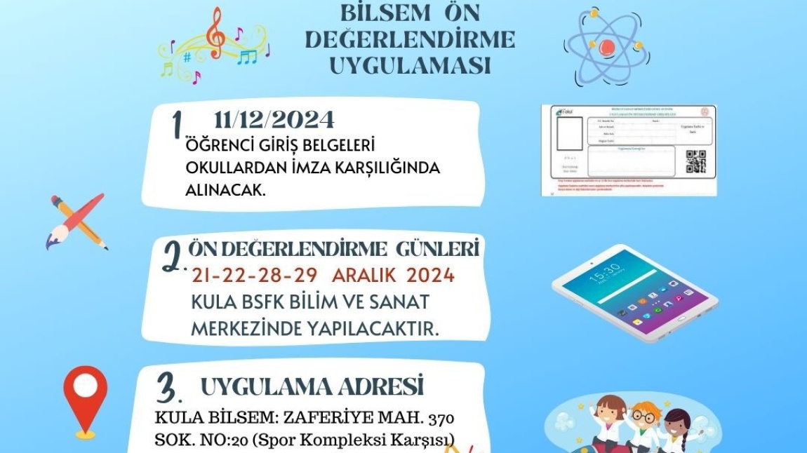 BİLSEM ÖN DEĞERLENDİRME UYGULAMASI